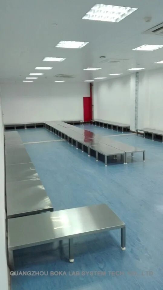 Stainless Steel Lab Table with Drawer – Precision-crafted 304 steel table with anti-slip rubber padding.